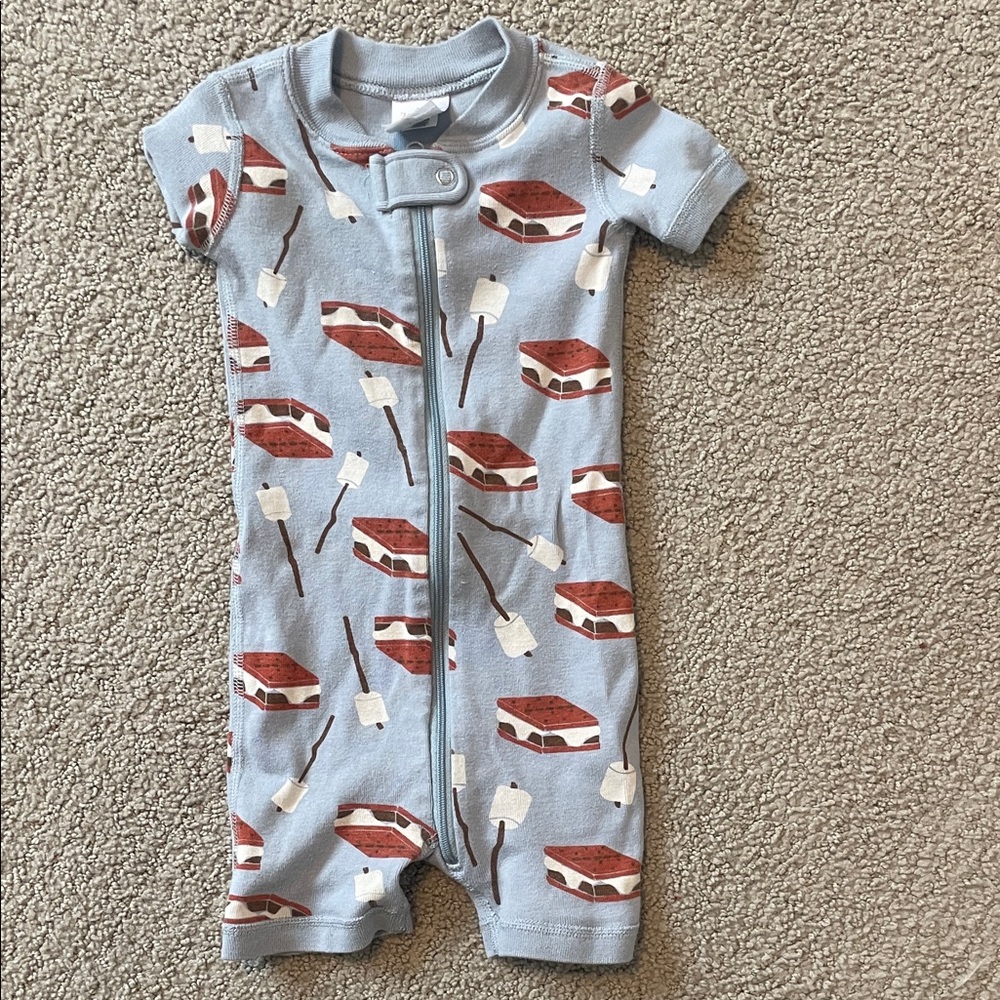 Hanna Andersson Light Blue S'mores Print Bodysuit